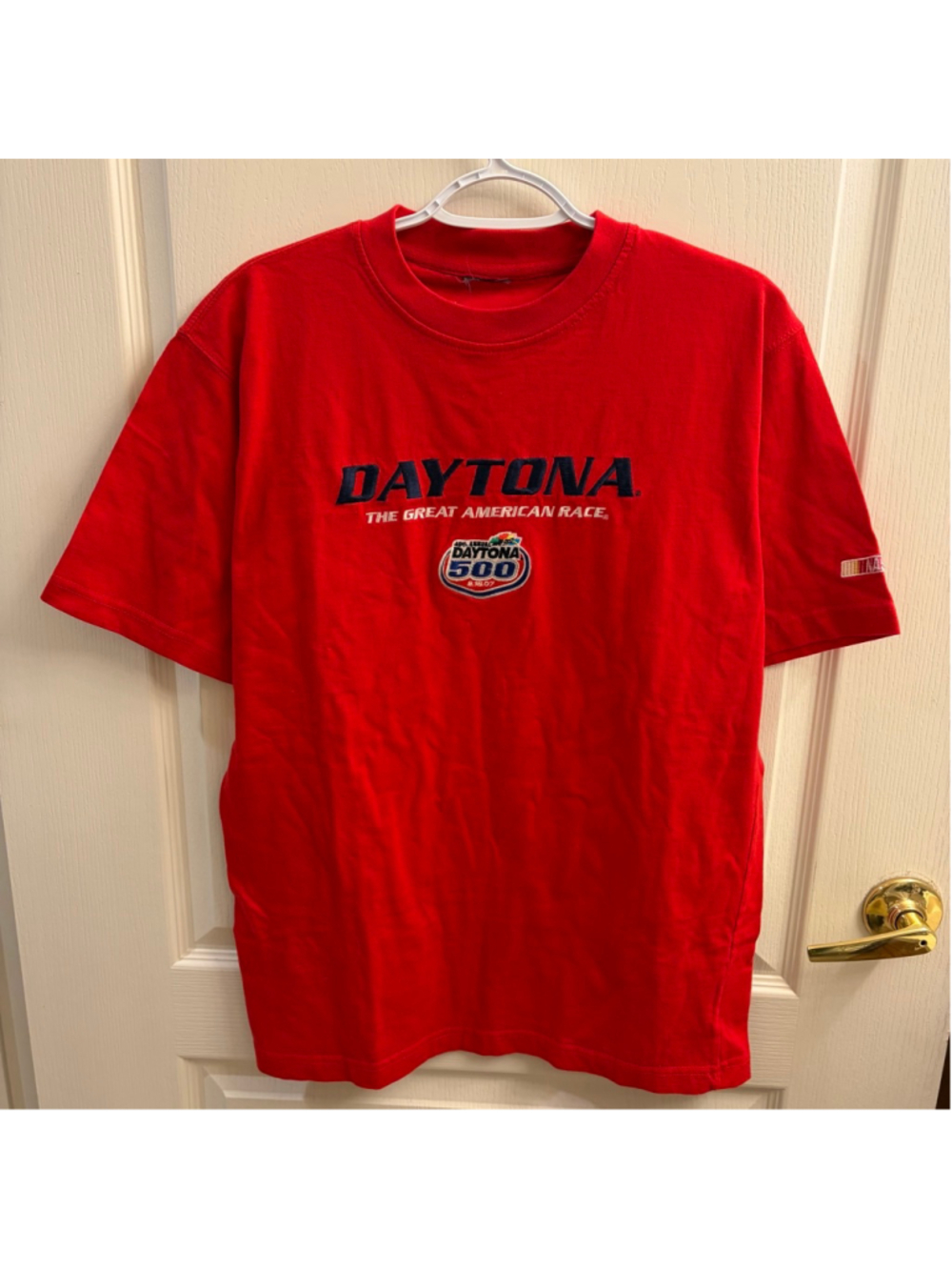 Daytona Nascar y2k 2008 t-shirt with a lot of tags and labels